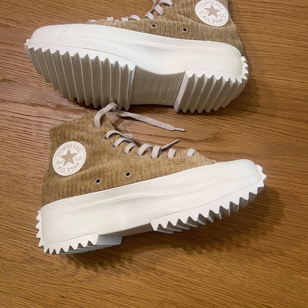 Converse Tan High-Top Sneakers with White Soles
